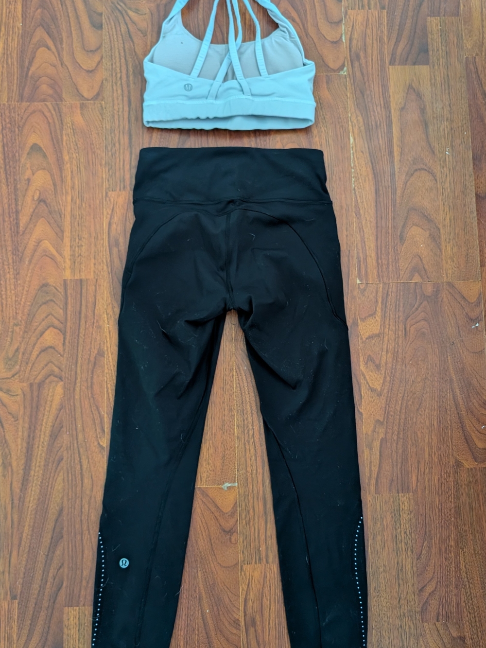 lululemon athletica Womens Black High-Rise Leggings And Sports bra